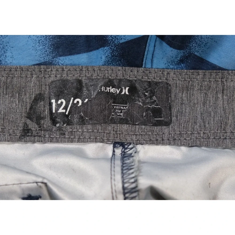 Hurley Board Shorts Boys 12 Multicolor‎ Gradient Checkerboard Swim Trunks Logo